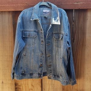 Anchor blue denim jacket size Large